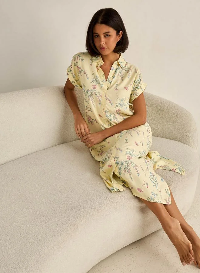 Splash FAV Night Dress Short Sleeves Assorted Print Viscose - Set of 2